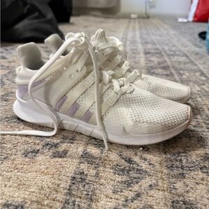 Adidas White and Lavender Athletic Shoes